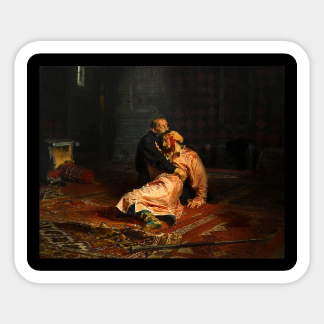 Vivid Retro - Ivan the Terrible and His Son Ivan Sticker by Anthraey